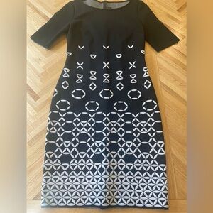 St.John Knit Black and White Dress Size 8
